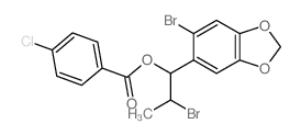 Benzoic acid,4-chloro-, 2-bromo-1-(6-bromo-1,3-benzodioxol-5-yl)propyl ester结构式