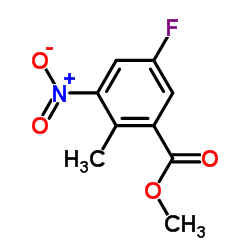 2-甲基-3-硝基-5-氟苯甲酸甲酯结构式