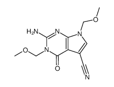 2-amino-3,7-bis(methoxymethyl)-4-oxo-4,7-dihydro-3H-pyrrolo[2,3-d]pyrimidine-5-carbonitrile结构式