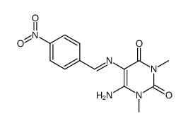 6-amino-1,3-dimethyl-5-[(p-nitrobenzylidene)amino]uracil Structure