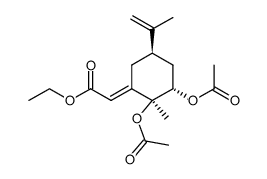 [2S-(1E,2α,3β,5α)]-[2,3-bis(acetyloxy)-2-methyl-5-(1-methylethenyl)cyclohexylidene]acetic acid ethyl ester结构式