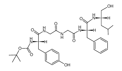 Boc-L-Tyr-Gly-Gly-L-Phe-L-Leu-alcohol结构式