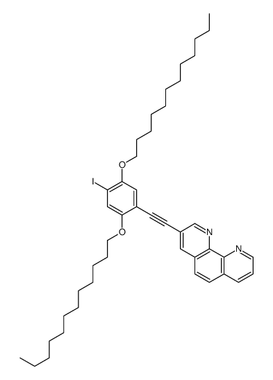 3-[2-(2,5-didodecoxy-4-iodophenyl)ethynyl]-1,10-phenanthroline结构式