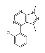 1,3-dimethyl-4-(o-chlorophenyl)pyrazolo(3,4-d)pyrimidine结构式
