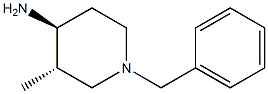 反式-3-甲基-1-(苯基甲基)-4-哌啶胺结构式