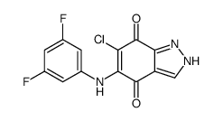 6-chloro-5-(3,5-difluoroanilino)-1H-indazole-4,7-dione Structure
