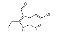 5-氯-2-乙基-1H-吡咯并[2,3-B]吡啶-3-羧醛结构式