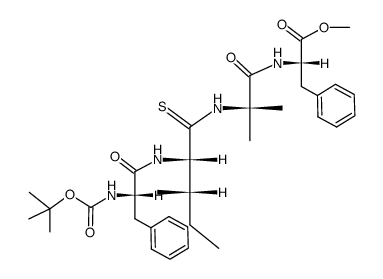 Boc-Phe-Ile-ψ(CS-NH)-Aib-Phe-OMe Structure
