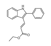 3-(2-苯基-1H-吲哚-3-基)-丙烯酸乙酯结构式