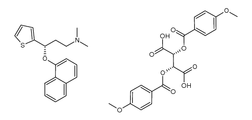 (S)-(+)-N,N-dimethyl-3-(1-naphthalenyloxy)-3-(2-thienyl)propanamine di-p-anisoyl-(L)-tartrate Structure