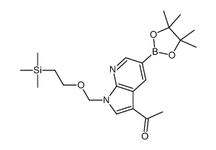 1-[[2-(三甲基甲硅烷基)乙氧基]甲基]-3-乙酰基-1H-吡咯并[2,3-B]吡啶-5-硼酸频那醇酯结构式
