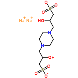 哌嗪-N,N-双(2-羟基乙烷磺酸)二钠盐结构式