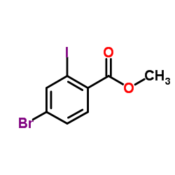4-溴-2-碘苯甲酸甲酯结构式