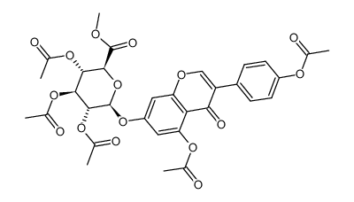 4',5-Di-O-acetyl Genistein 7-(Tri-O-acetyl-β-D-glucuronic Acid Methyl Ester)结构式