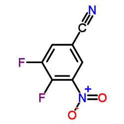 3,4-二氟-5-硝基苯甲腈结构式