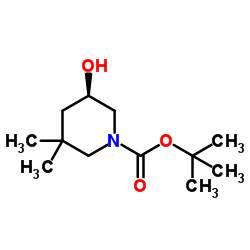 (5R)-5-羟基-3,3-二甲基哌啶-1-甲酸叔丁酯结构式