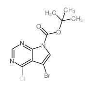 5-溴-4-氯-7H-吡咯并[2,3-d]嘧啶-7-羧酸叔丁酯结构式