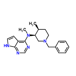 N-[(3S,4S)-1-Benzyl-4-methyl-3-piperidinyl]-N-methyl-7H-pyrrolo[2,3-d]pyrimidin-4-amine Structure