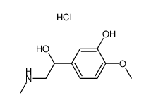1-(3-hydroxy-4-methoxy-phenyl)-2-methylamino-ethanol, hydrochloride Structure