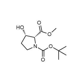 1-叔丁基 2-甲基(2R,3S)-3-羟基吡咯烷-1,2-二羧酸酯结构式