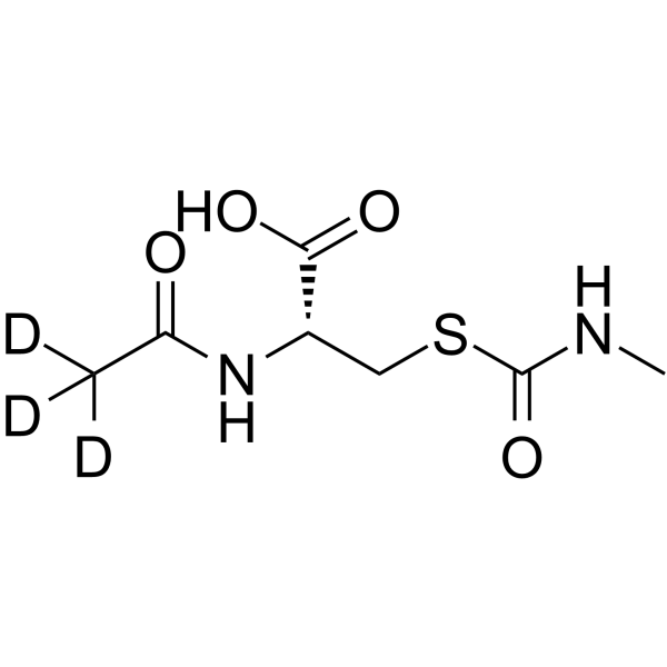N-乙酰基D3-S-(N-甲基氨基甲酰基)-L-半胱氨酸结构式