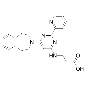 N-[2-(2-吡啶基)-6-(1,2,4,5-四氢-3H-3-苯并氮杂卓-3-基)-4-嘧啶基]-BETA-丙氨酸结构式