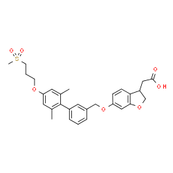 2-(6-((2',6'-dimethyl-4'-(3-(Methylsulfonyl)propoxy)-[1,1'-biphenyl]-3-yl)Me thoxy)-2,3- dihydrobenzofuran-3-yl)acetic acid structure
