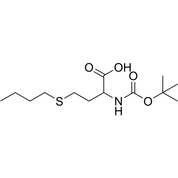 N-(叔丁氧基羰基)-S-丁基高半胱氨酸结构式