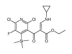 3-(2,6-dichloro-4-trimethylsilyl-3-fluoro-5-pyridinyl)-3-oxo-2-(((cyclopropyl)amino)methylene)propanoic acid ethyl ester Structure