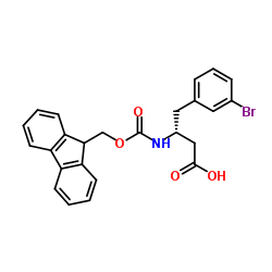 (R)-3-((((9H-芴-9-基)甲氧基)羰基)氨基)-4-(3-溴苯基)丁酸结构式