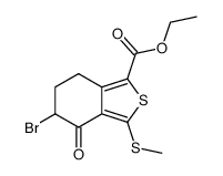 Ethyl 5-bromo-4,5,6,7-tetrahydro-3-(methylthio)-4-oxobenzothiophene-1-carboxylate Structure