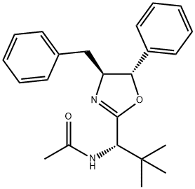 N-((S)-1-((4S,5S)-4-Benzyl-5-phenyl-4,5-dihydrooxazol-2-yl)-2,2-dimethylpropyl)acetamide Structure