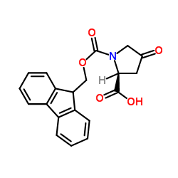 (S)-1-(((9H-芴-9-基)甲氧基)羰基)-4-氧吡咯烷-2-羧酸结构式