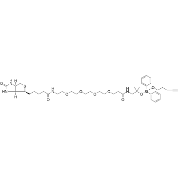 Biotin-PEG4-amino-t-Bu-DADPS-C3-alykne结构式