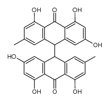(meso+racem) 1,1',3,3',9,9'-Hexahydroxy-7,7'-dimethylbianthraquinoyl Structure