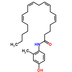 (5Z,8Z,11Z,14Z)-N-(4-羟基-2-甲基苯基)-5,8,11,14-二十碳四烯酰胺结构式