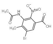 5-溴-2-硝基-3-乙酰胺-4-甲基苯甲酸结构式