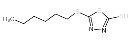 2-n-hexylthio-1,3,4-thiadiazole-5-thiol structure