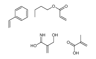 2-甲基-2-丙烯酸、2-丙烯酸丁酯、苯乙烯和N-(羟甲基)-2-丙烯酰胺的聚合物结构式