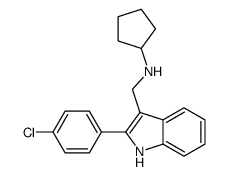 N-[[2-(4-chlorophenyl)-1H-indol-3-yl]methyl]cyclopentanamine Structure