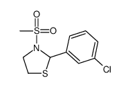 (9CI)-2-(3-氯苯基)-3-(甲基磺酰基)-噻唑烷结构式