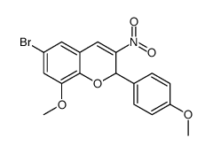6-Bromo-8-methoxy-2-(4-methoxyphenyl)-3-nitro-2H-1-benzopyran结构式