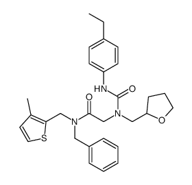 N-benzyl-2-[(4-ethylphenyl)carbamoyl-(oxolan-2-ylmethyl)amino]-N-[(3-methylthiophen-2-yl)methyl]acetamide Structure