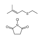 1-chloropyrrolidine-2,5-dione,1-ethylsulfanyl-3-methylbut-2-ene结构式
