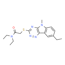 Acetamide, N,N-diethyl-2-[(8-ethyl-5-methyl-5H-1,2,4-triazino[5,6-b]indol-3-yl)thio]- (9CI)结构式