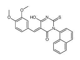 (5E)-5-[(3,4-dimethoxyphenyl)methylidene]-1-naphthalen-1-yl-2-sulfanylidene-1,3-diazinane-4,6-dione Structure