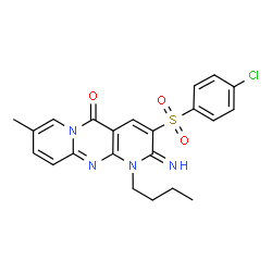 1-butyl-3-[(4-chlorophenyl)sulfonyl]-2-imino-8-methyl-1,2-dihydro-5H-dipyrido[1,2-a:2,3-d]pyrimidin-5-one结构式