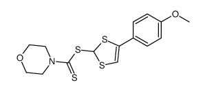 morpholine-4-carbodithioic acid 4-(4-methoxy-phenyl)-[1,3]dithiol-2-yl ester Structure
