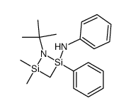 (1-tert-Butyl-4,4-dimethyl-2-phenyl-[1,2,4]azadisiletidin-2-yl)-phenyl-amine结构式