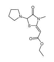 (3-methyl-4-oxo-5-pyrrolidin-1-yl-thiazolidin-2-ylidene)-acetic acid ethyl ester结构式